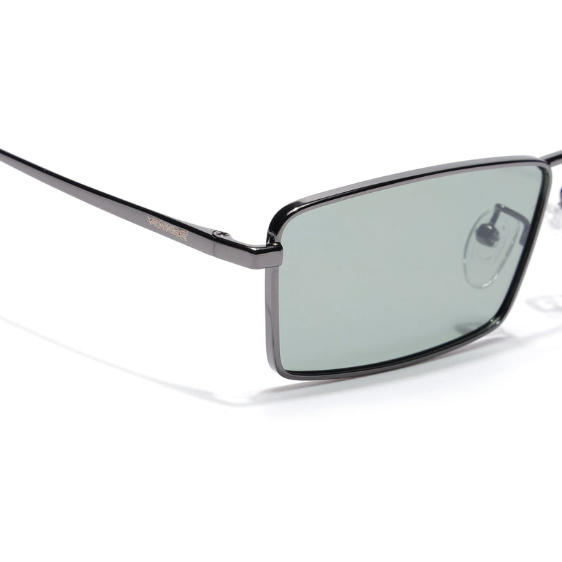 Rectangle Polarized Sunglasses for Men & Women (Grey Lens | Grey Frame - PMG7927)