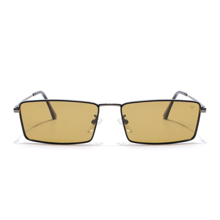Rectangle Polarized Sunglasses for Men & Women (Green Lens | Grey Frame - PMG7928)