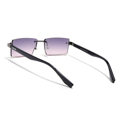 Rimless Sunglasses for Men & Women (Purple Lens | Grey Frame - MG7992)