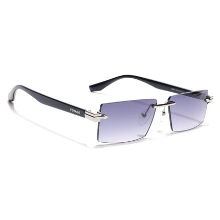 Rimless Sunglasses for Men & Women (Grey Lens | Silver Frame - MG7993)