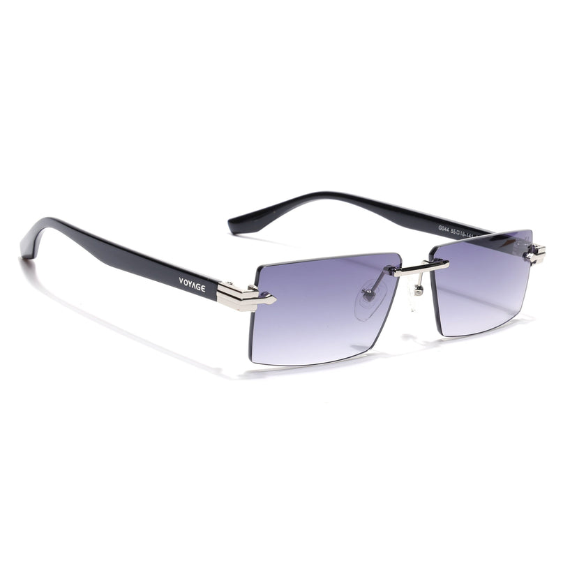 Rimless Sunglasses for Men & Women (Grey Lens | Silver Frame - MG7993)