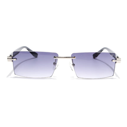 Rimless Sunglasses for Men & Women (Grey Lens | Silver Frame - MG7993)