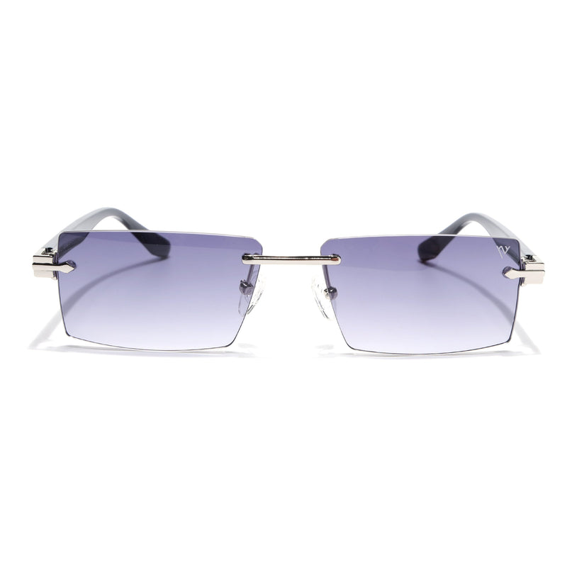 Rimless Sunglasses for Men & Women (Grey Lens | Silver Frame - MG7993)