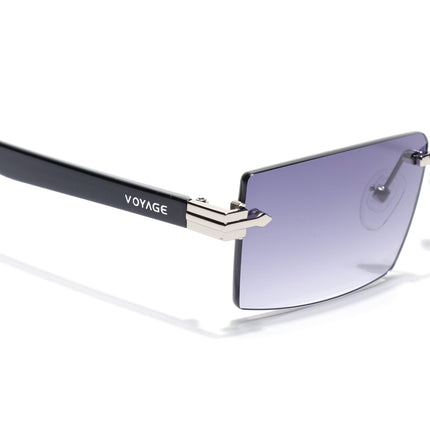 Rimless Sunglasses for Men & Women (Grey Lens | Silver Frame - MG7993)
