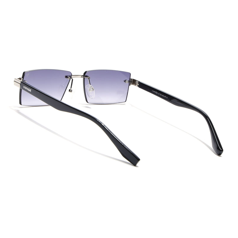Rimless Sunglasses for Men & Women (Grey Lens | Silver Frame - MG7993)