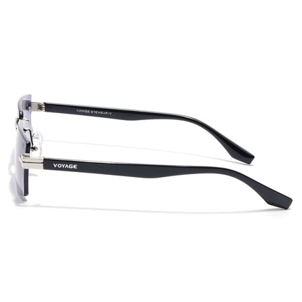 Rimless Sunglasses for Men & Women (Grey Lens | Silver Frame - MG7993)