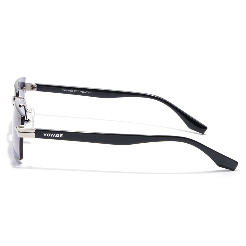 Rimless Sunglasses for Men & Women (Grey Lens | Silver Frame - MG7993)