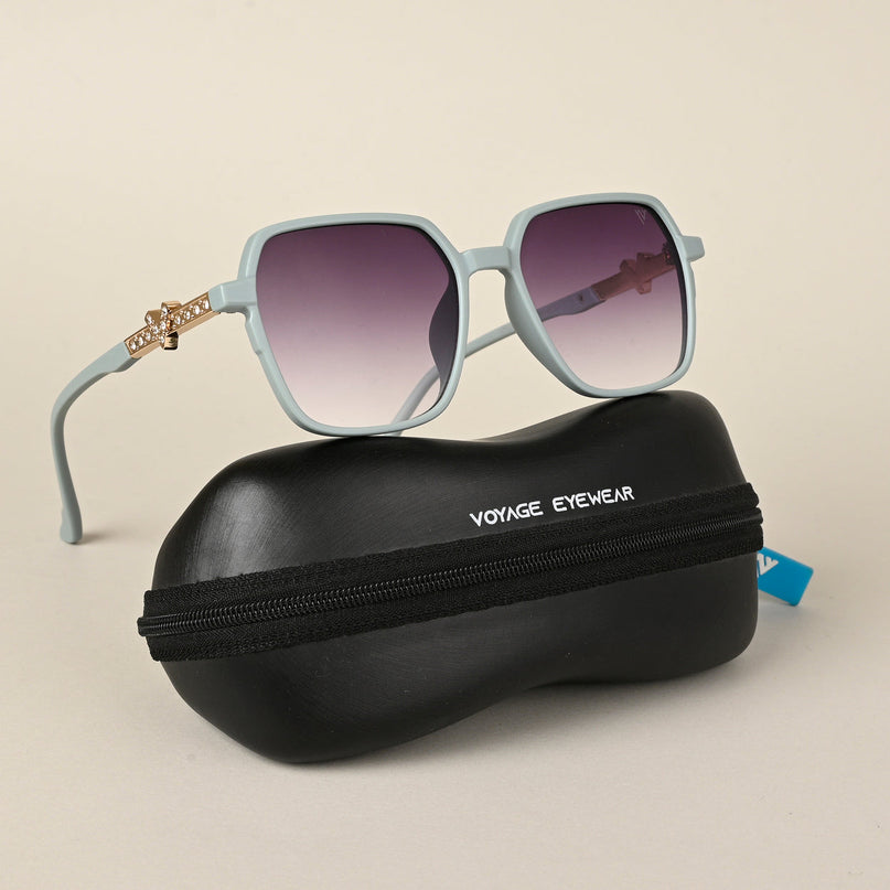 Purple & Clear Square Sunglasses - MG4233