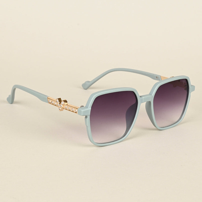 Purple & Clear Square Sunglasses - MG4233