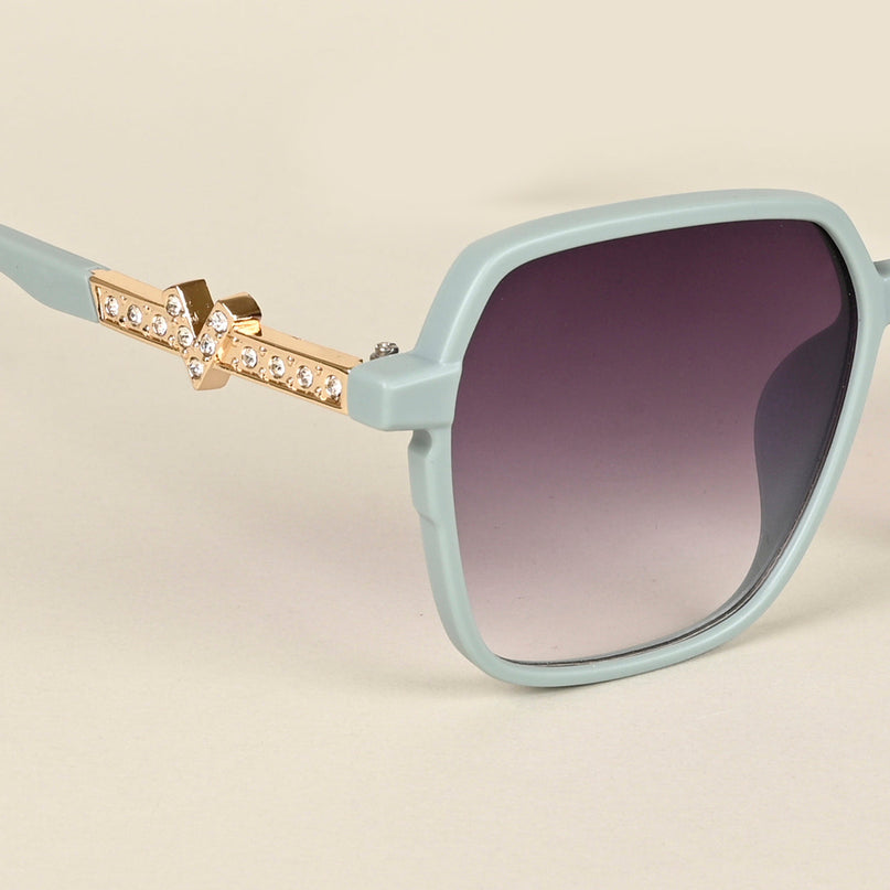 Purple & Clear Square Sunglasses - MG4233