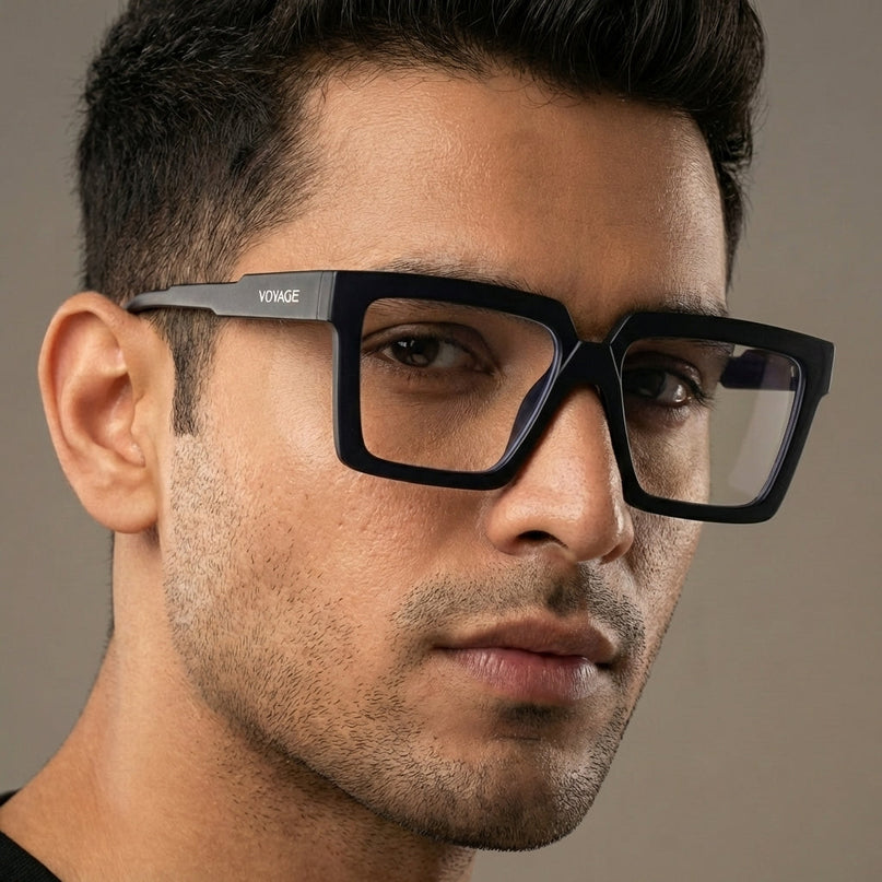 Voyage Verso Matt Black Wayfarer Eyeglasses for Men & Women - MG5165-C3