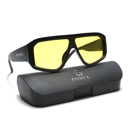 Supremo - Black Oversize Sunglasses I Yellow Lenses (ID2329CL861)