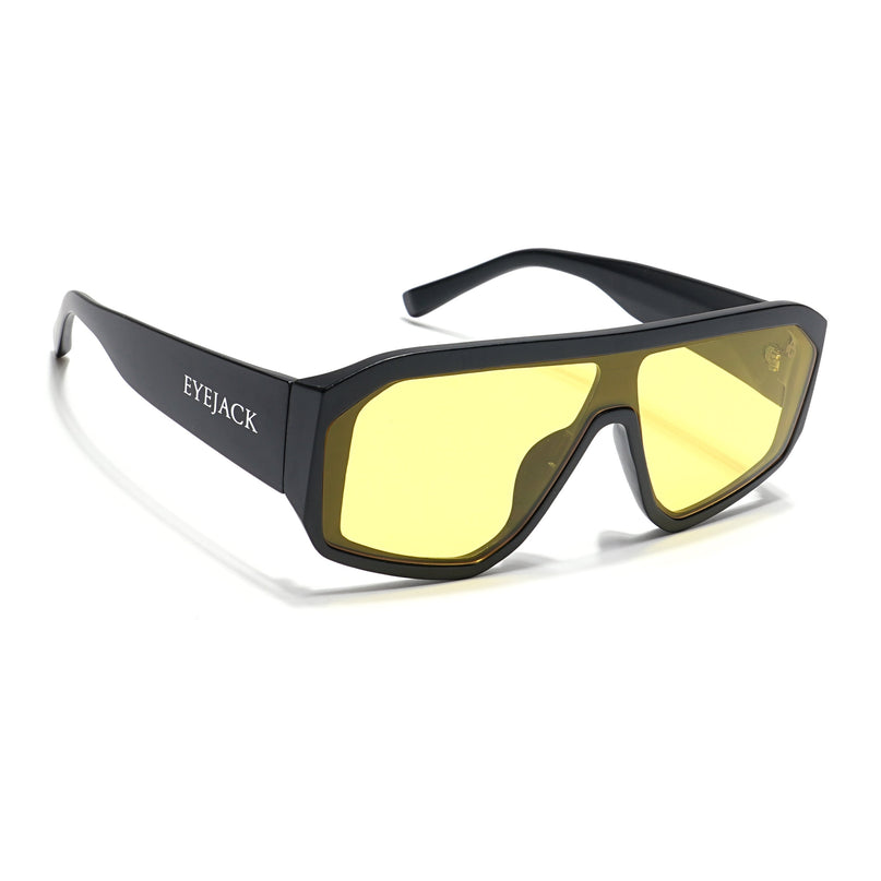 Supremo - Black Oversize Sunglasses I Yellow Lenses (ID2329CL861)