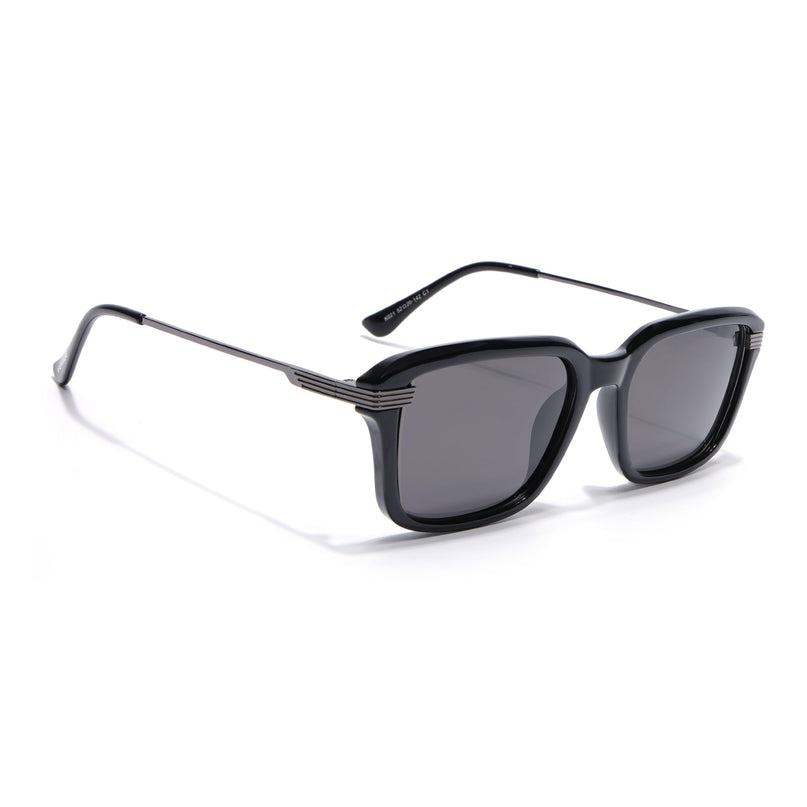 Wayfarer Polarized Sunglasses for Men & Women (Black Lens | Black Frame - PMG7896)