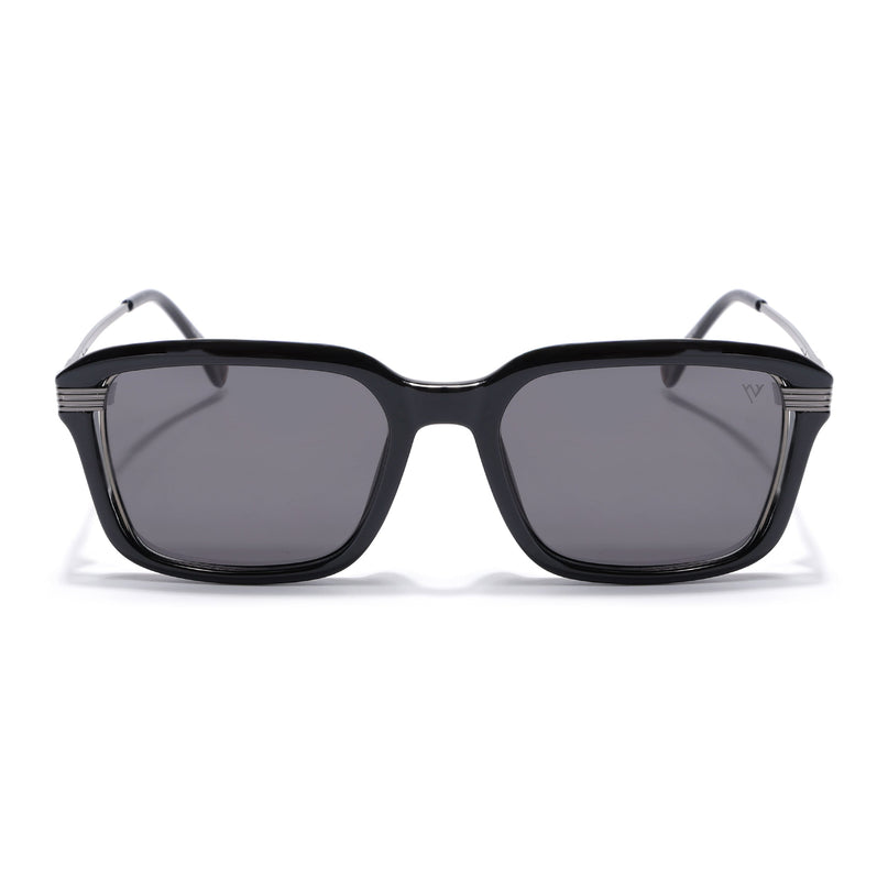 Wayfarer Polarized Sunglasses for Men & Women (Black Lens | Black Frame - PMG7896)