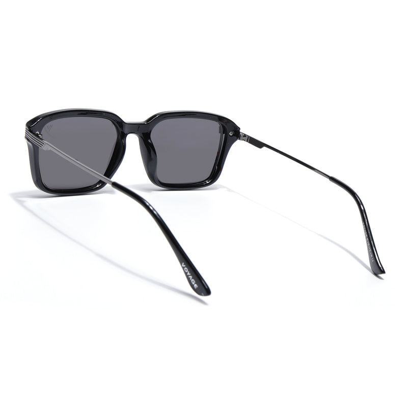 Wayfarer Polarized Sunglasses for Men & Women (Black Lens | Black Frame - PMG7896)