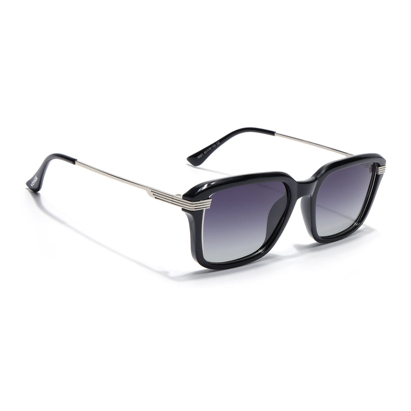 Wayfarer Polarized Sunglasses for Men & Women (Grey Lens | Black Frame - PMG7897)