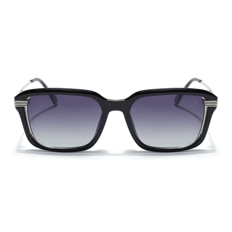 Wayfarer Polarized Sunglasses for Men & Women (Grey Lens | Black Frame - PMG7897)