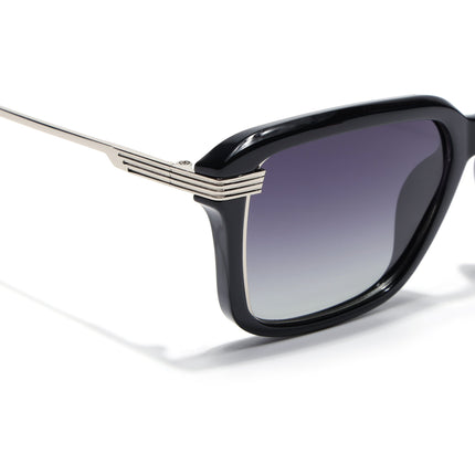 Wayfarer Polarized Sunglasses for Men & Women (Grey Lens | Black Frame - PMG7897)