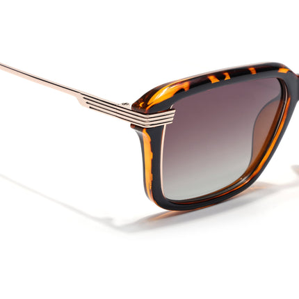Wayfarer Polarized Sunglasses for Men & Women (Brown Lens | Demi Brown Frame - PMG7899)