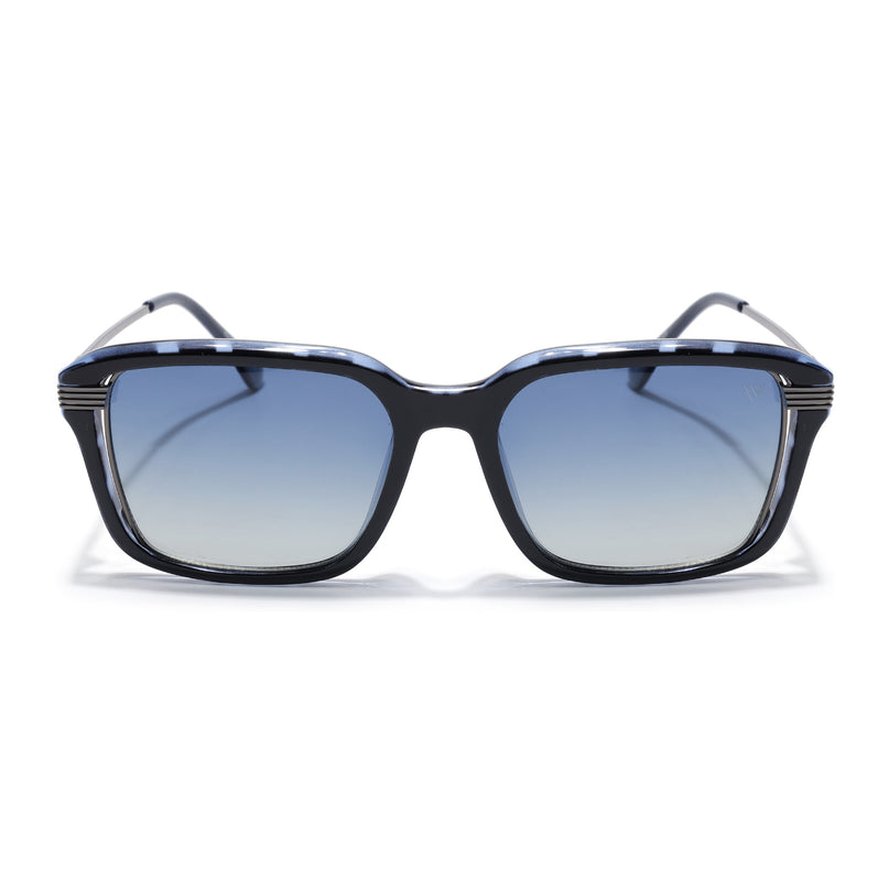 Wayfarer Polarized Sunglasses for Men & Women (Blue Lens | Demi Blue Frame - PMG7900)