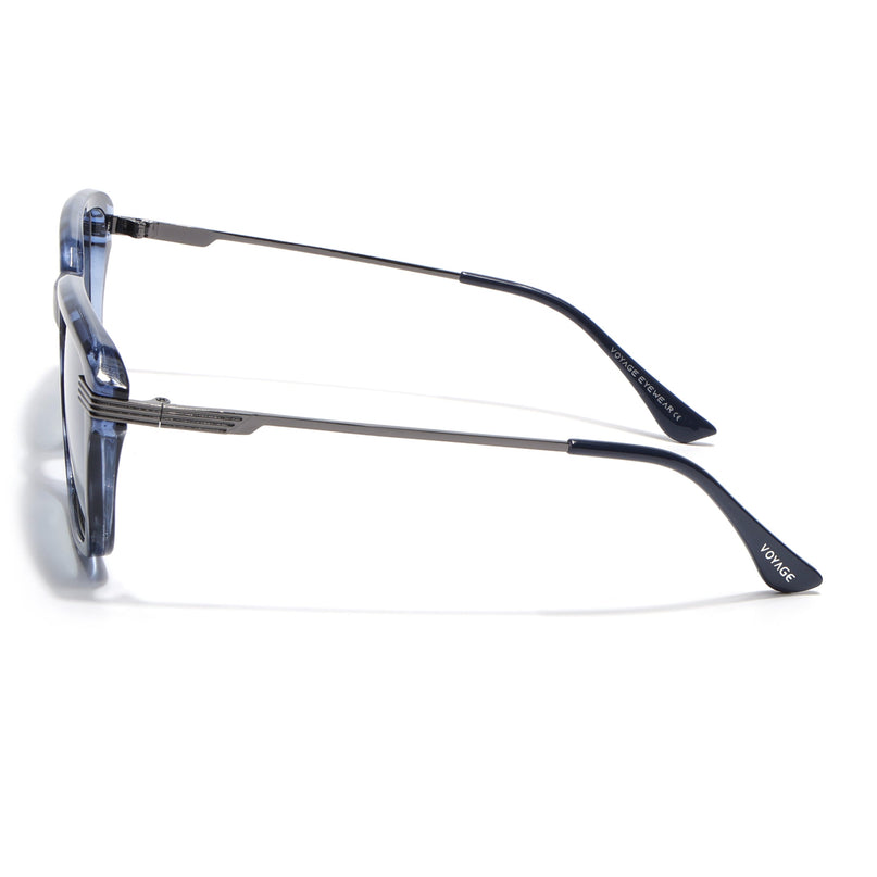 Wayfarer Polarized Sunglasses for Men & Women (Blue Lens | Demi Blue Frame - PMG7900)