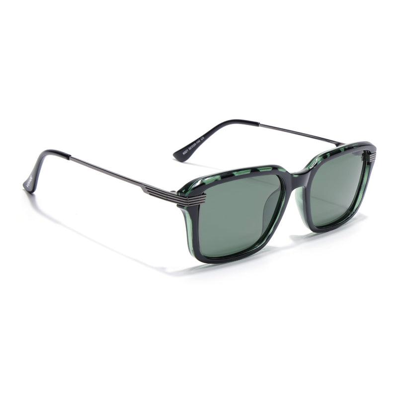 Wayfarer Polarized Sunglasses for Men & Women (Green Lens | Demi Green Frame - PMG7901)