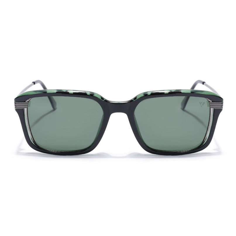 Wayfarer Polarized Sunglasses for Men & Women (Green Lens | Demi Green Frame - PMG7901)
