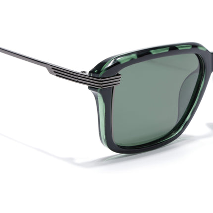 Wayfarer Polarized Sunglasses for Men & Women (Green Lens | Demi Green Frame - PMG7901)