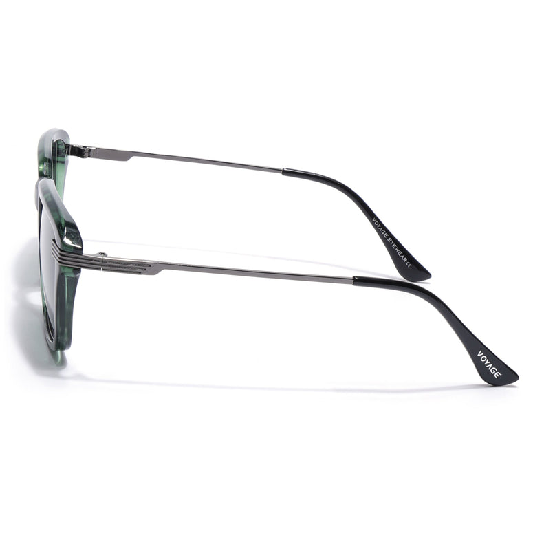 Wayfarer Polarized Sunglasses for Men & Women (Green Lens | Demi Green Frame - PMG7901)