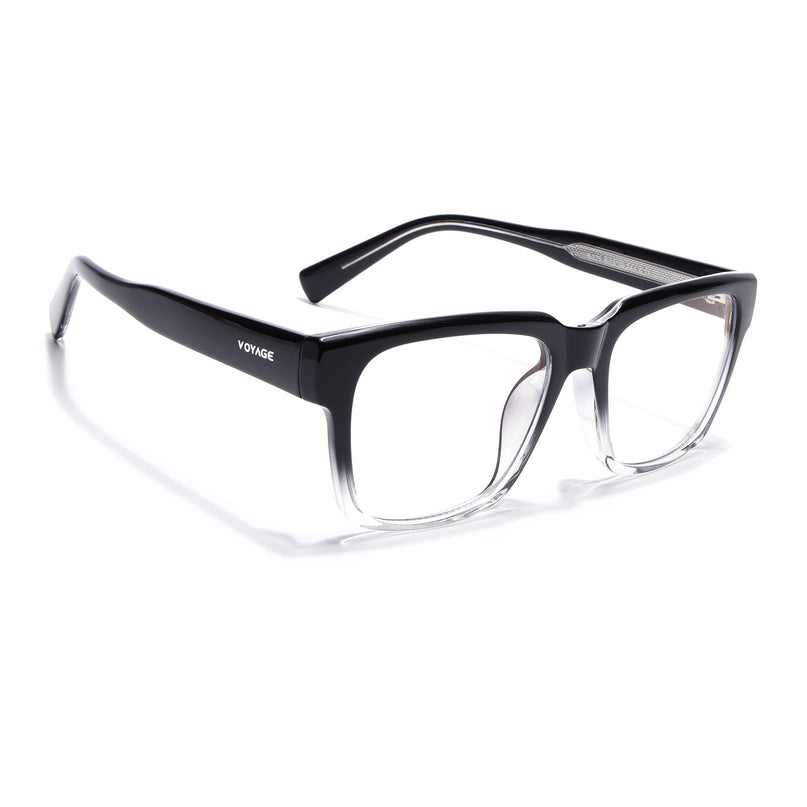 Voyage Transparent Black Wayfarer Eyeglasses for Men & Women (K025FMG8010)