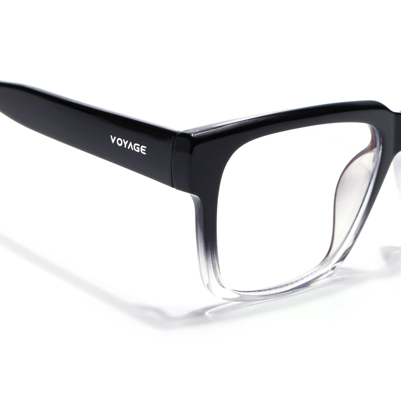 Voyage Transparent Black Wayfarer Eyeglasses for Men & Women (K025FMG8010)
