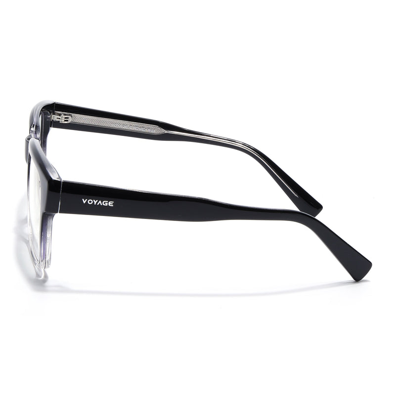 Voyage Transparent Black Wayfarer Eyeglasses for Men & Women (K025FMG8010)