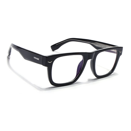 Voyage Black Wayfarer Eyeglasses for Men & Women (FMG 8054)