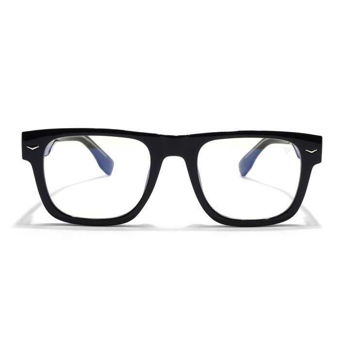 Voyage Black Wayfarer Eyeglasses for Men & Women (FMG 8054)