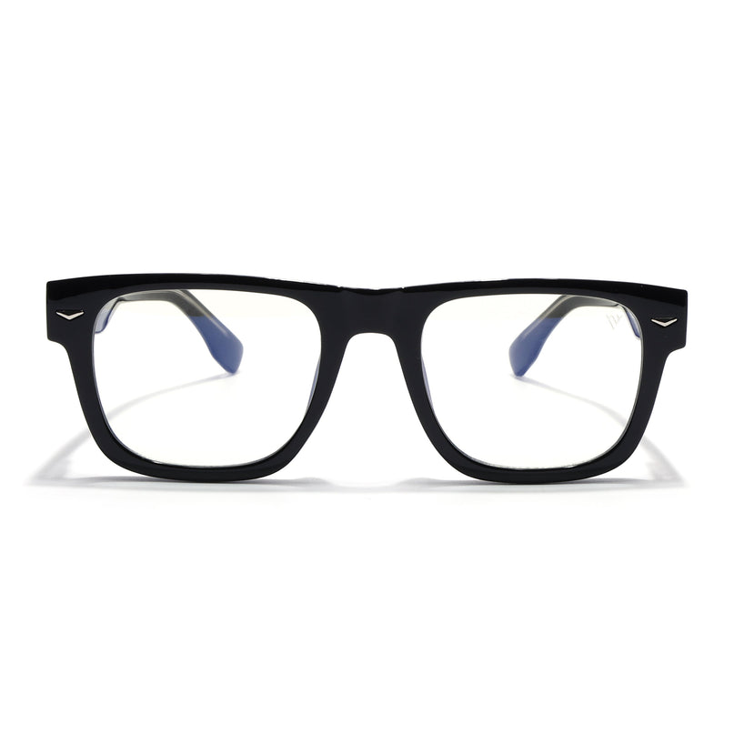 Voyage Black Wayfarer Eyeglasses for Men & Women (FMG 8054)