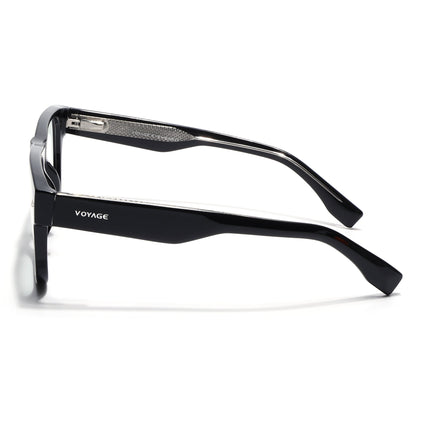 Voyage Black Wayfarer Eyeglasses for Men & Women (FMG 8054)