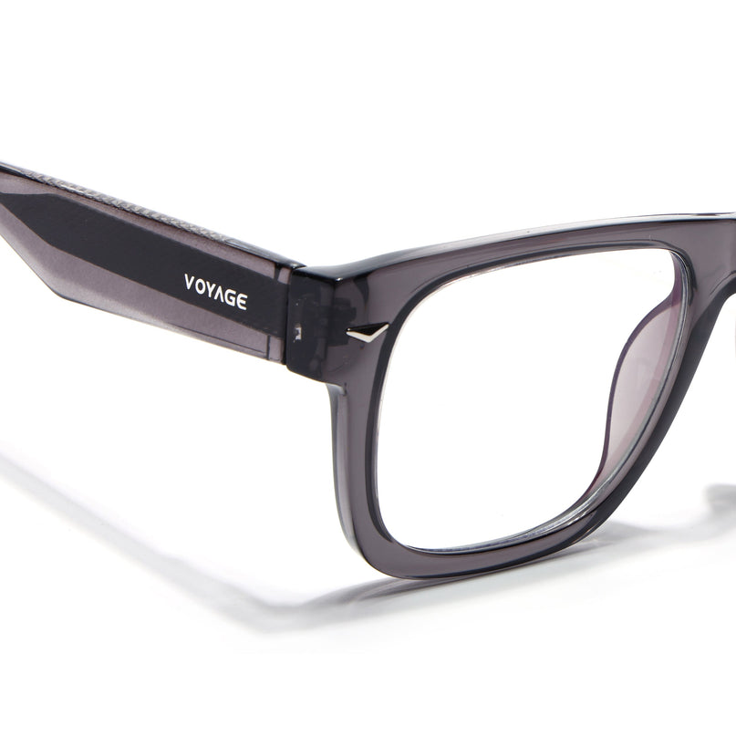 Voyage Grey Wayfarer Eyeglasses for Men & Women (K026FMG8055)