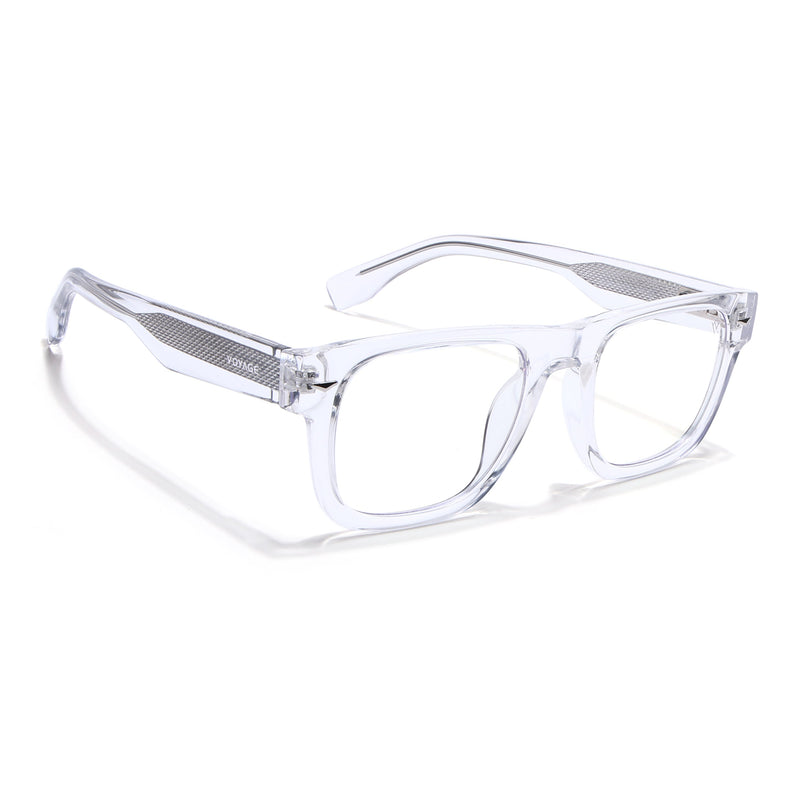 Voyage Transparent Wayfarer Eyeglasses for Men & Women (K026FMG8060)