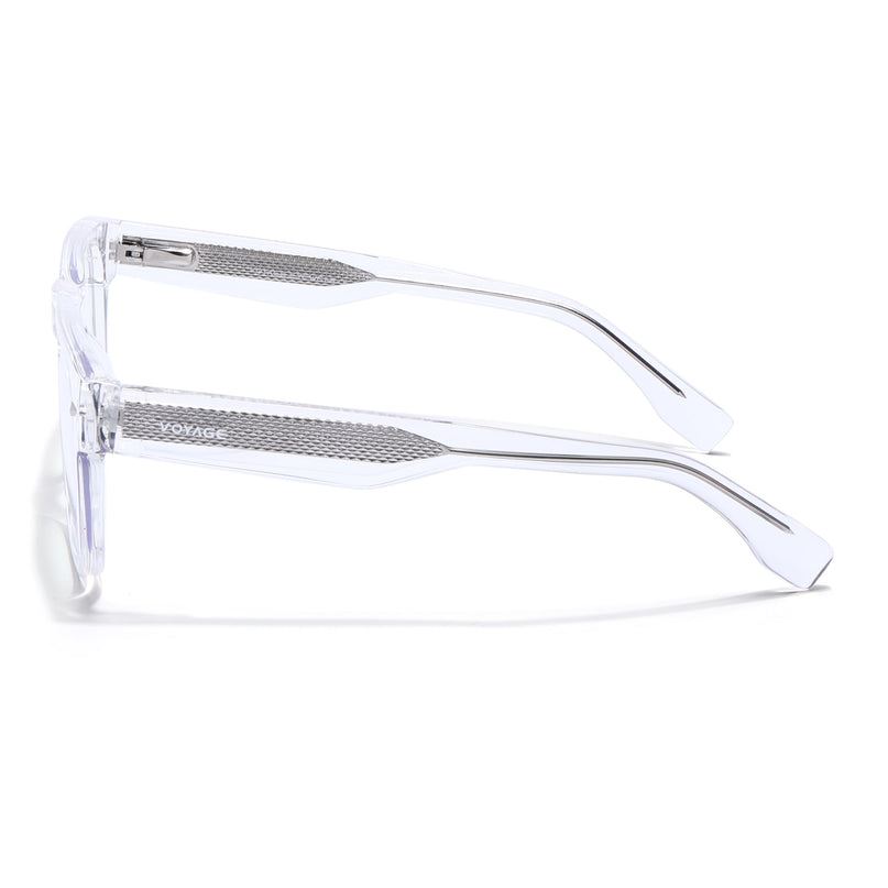 Voyage Transparent Wayfarer Eyeglasses for Men & Women (K026FMG8060)