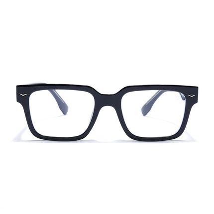 Voyage Black Rectangle Eyeglasses for Men & Women (K027FMG8026)