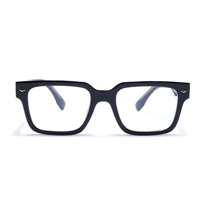 Voyage Black Rectangle Eyeglasses for Men & Women (K027FMG8026)