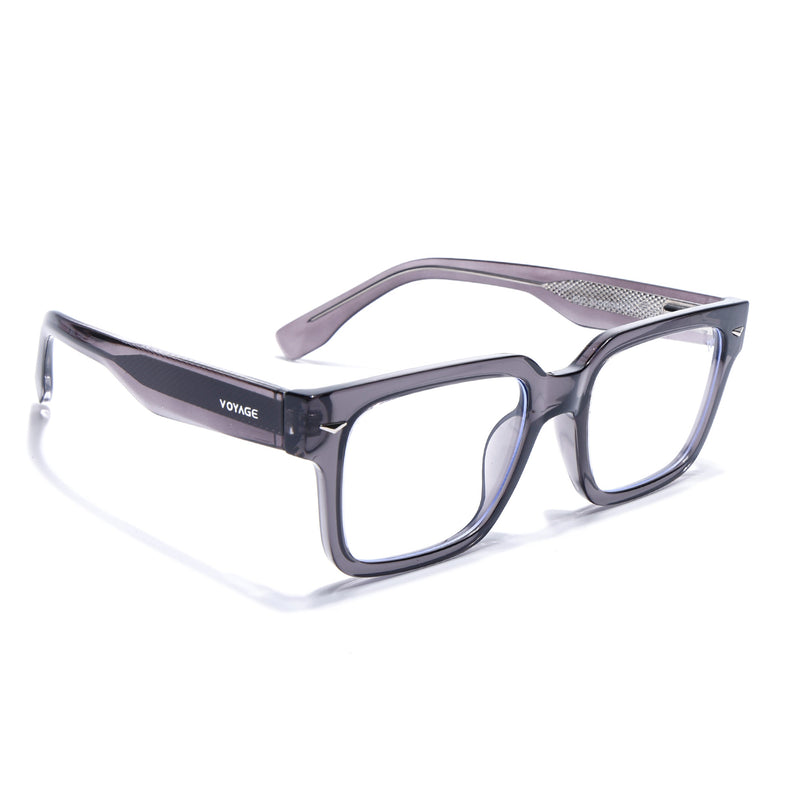 Voyage Grey Rectangle Eyeglasses for Men & Women (K027FMG8027)