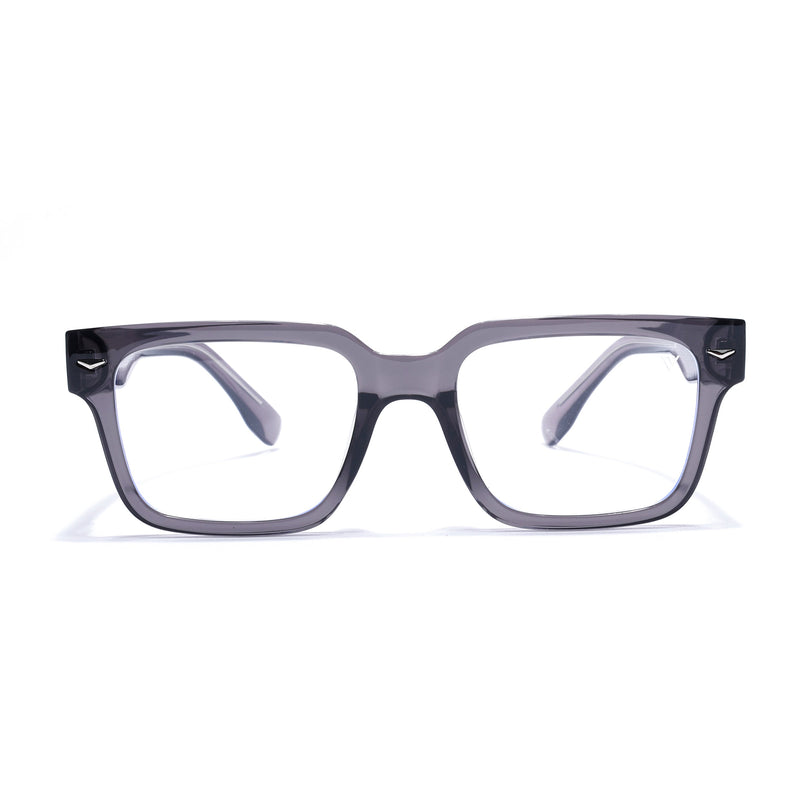 Voyage Grey Rectangle Eyeglasses for Men & Women (K027FMG8027)