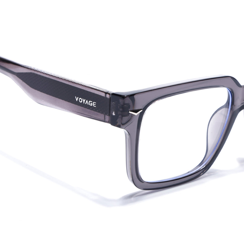 Voyage Grey Rectangle Eyeglasses for Men & Women (K027FMG8027)