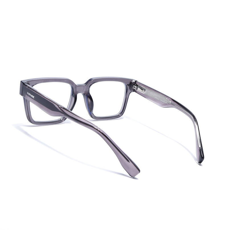 Voyage Grey Rectangle Eyeglasses for Men & Women (K027FMG8027)