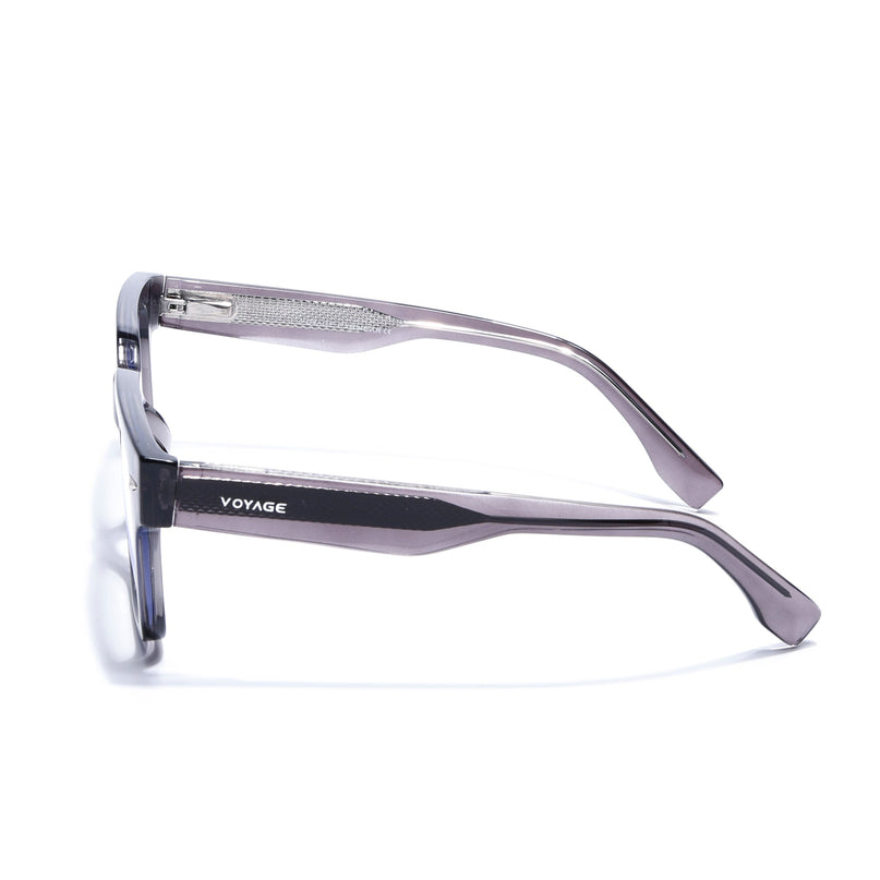 Voyage Grey Rectangle Eyeglasses for Men & Women (K027FMG8027)