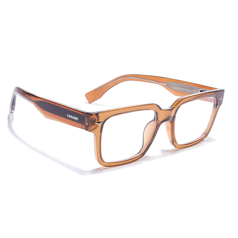 Voyage Brown Rectangle Eyeglasses for Men & Women (K027FMG8029)