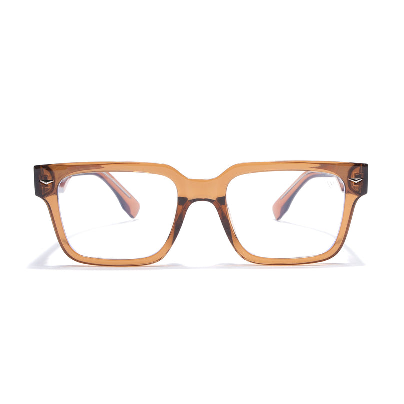Voyage Brown Rectangle Eyeglasses for Men & Women (K027FMG8029)