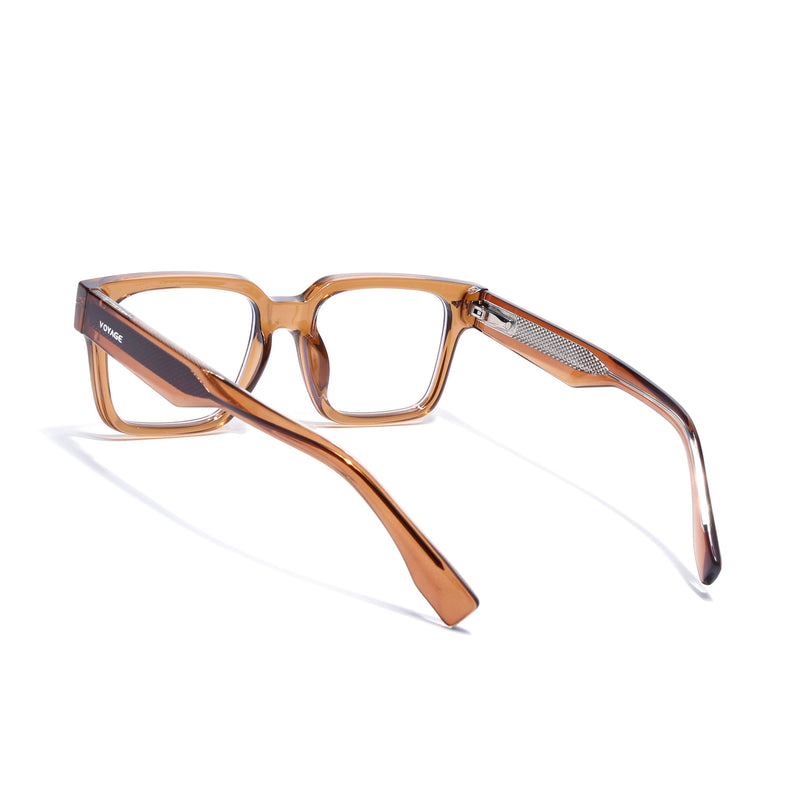 Voyage Brown Rectangle Eyeglasses for Men & Women (K027FMG8029)